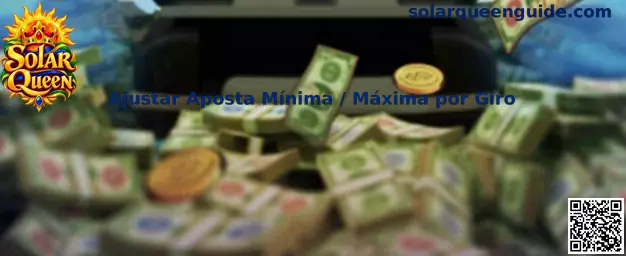 Interface ilustrativa para ajustar aposta mínima e máxima por giro no Solar Queen